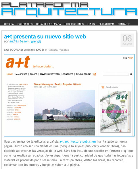 a+t in Plataforma Arquitectura